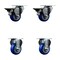 Service Caster 3'' Blue Poly Wheel Swivel Top Plate Caster Set with 2 Posi Brakes 2 Rigid, 4PK SCC-20S314-PPUB-BLUE-PLB-2-R-2 - alternate 1